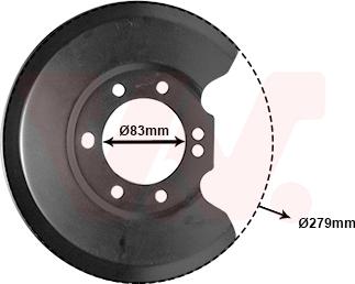 Van Wezel 1825374 - Dubļu sargs, Bremžu disks ps1.lv