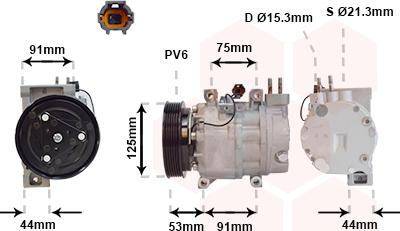 Van Wezel 1300K259 - Kompresors, Gaisa kond. sistēma ps1.lv