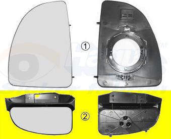 Van Wezel 1747834 - Spoguļstikls, Ārējais atpakaļskata spogulis ps1.lv