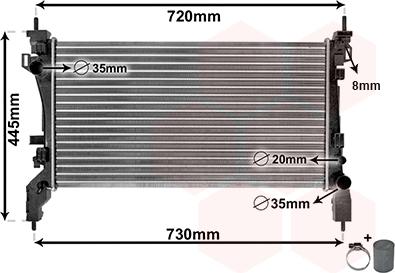 Van Wezel 17002385 - Radiators, Motora dzesēšanas sistēma ps1.lv