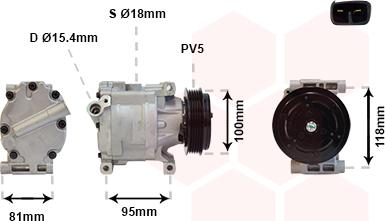 Van Wezel 1700K090 - Kompresors, Gaisa kond. sistēma ps1.lv