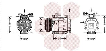 Van Wezel 1700K049 - Kompresors, Gaisa kond. sistēma ps1.lv