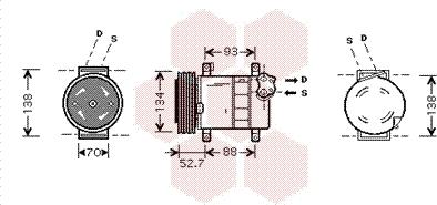 Van Wezel 1700K088 - Kompresors, Gaisa kond. sistēma ps1.lv