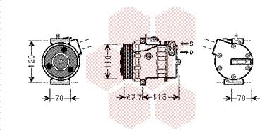 Van Wezel 1700K384 - Kompresors, Gaisa kond. sistēma ps1.lv