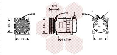 Van Wezel 1700K373 - Kompresors, Gaisa kond. sistēma ps1.lv