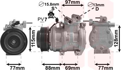 Van Wezel 8300K124 - Kompresors, Gaisa kond. sistēma ps1.lv