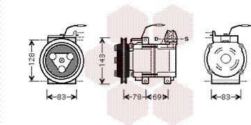 Van Wezel 8200K124 - Kompresors, Gaisa kond. sistēma ps1.lv