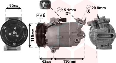 Van Wezel 3300K390 - Kompresors, Gaisa kond. sistēma ps1.lv