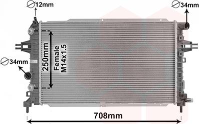 Van Wezel 37002625 - Radiators, Motora dzesēšanas sistēma ps1.lv