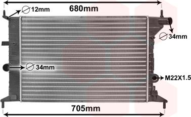 Van Wezel 37002242 - Radiators, Motora dzesēšanas sistēma ps1.lv