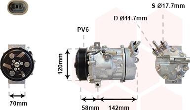 Van Wezel 3700K448 - Kompresors, Gaisa kond. sistēma ps1.lv