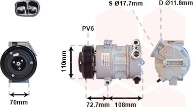 Van Wezel 3700K419 - Kompresors, Gaisa kond. sistēma ps1.lv