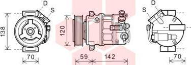 Van Wezel 3700K579 - Kompresors, Gaisa kond. sistēma ps1.lv