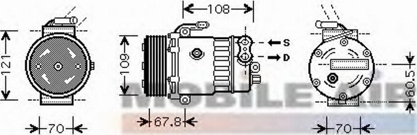 Van Wezel 3700K139 - Elektromagnētiskais sajūgs, Gaisa kond. kompresors ps1.lv