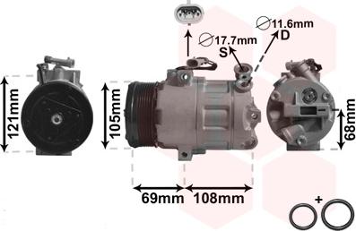 Van Wezel 3700K358 - Kompresors, Gaisa kond. sistēma ps1.lv