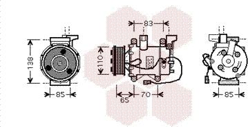 Van Wezel 2500K207 - Kompresors, Gaisa kond. sistēma ps1.lv