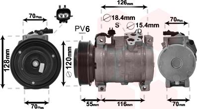 Van Wezel 2100K068 - Kompresors, Gaisa kond. sistēma ps1.lv