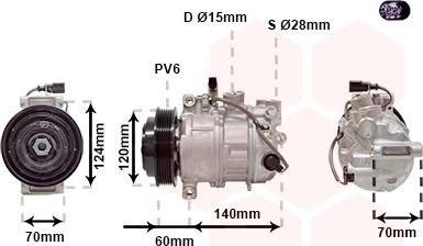 Van Wezel 7401K702 - Kompresors, Gaisa kond. sistēma ps1.lv