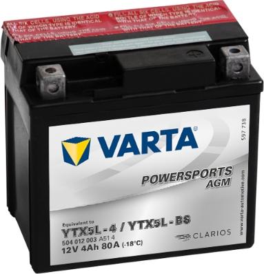 Varta 504012003A514 - Startera akumulatoru baterija ps1.lv
