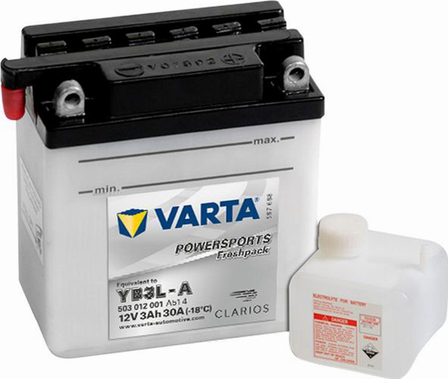 Varta 503 012 001 - Startera akumulatoru baterija ps1.lv