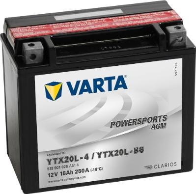 Varta 518901026A514 - Startera akumulatoru baterija ps1.lv