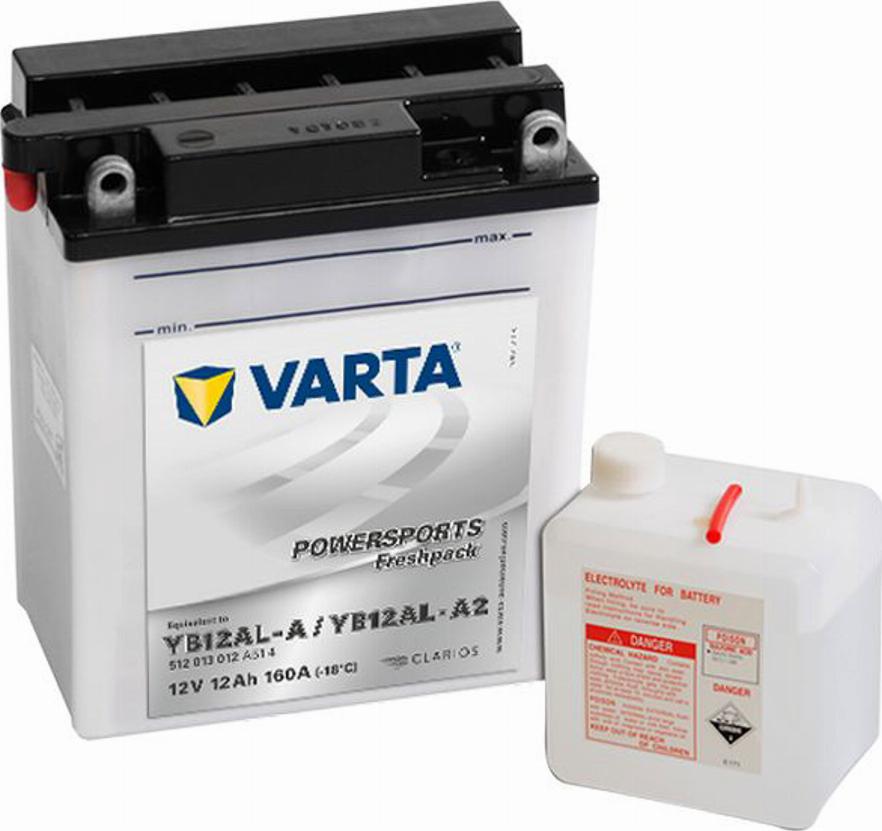 Varta 512 013 012 - Startera akumulatoru baterija ps1.lv