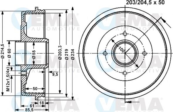 VEMA 801220 - Bremžu trumulis ps1.lv