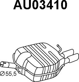 Veneporte AU03410 - Izplūdes gāzu trokšņa slāpētājs (pēdējais) ps1.lv