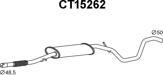 Veneporte CT15262 - Izplūdes gāzu trokšņa slāpētājs (pēdējais) ps1.lv