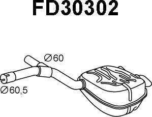 Veneporte FD30302 - Izplūdes gāzu trokšņa slāpētājs (pēdējais) ps1.lv