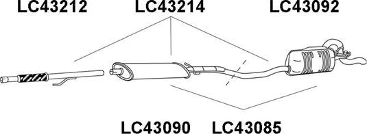 Veneporte LC43214 - Izplūdes gāzu trokšņa slāpētājs (pēdējais) ps1.lv