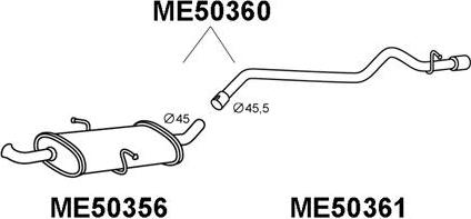 Veneporte ME50360 - Izplūdes gāzu trokšņa slāpētājs (pēdējais) ps1.lv