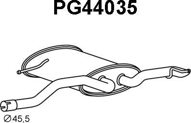 Veneporte PG44035 - Izplūdes gāzu trokšņa slāpētājs (pēdējais) ps1.lv