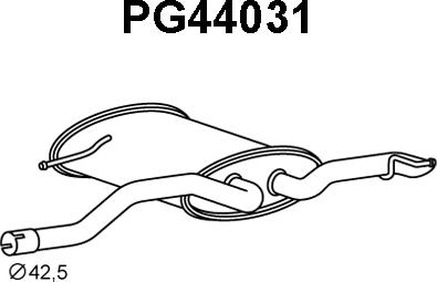 Veneporte PG44031 - Izplūdes gāzu trokšņa slāpētājs (pēdējais) ps1.lv