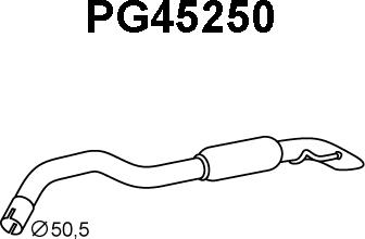 Veneporte PG45250 - Izplūdes gāzu trokšņa slāpētājs (pēdējais) ps1.lv