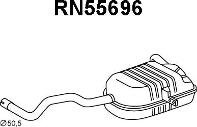 Veneporte RN55696 - Izplūdes gāzu trokšņa slāpētājs (pēdējais) ps1.lv