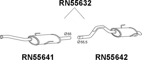 Veneporte RN55632 - Izplūdes gāzu trokšņa slāpētājs (pēdējais) ps1.lv