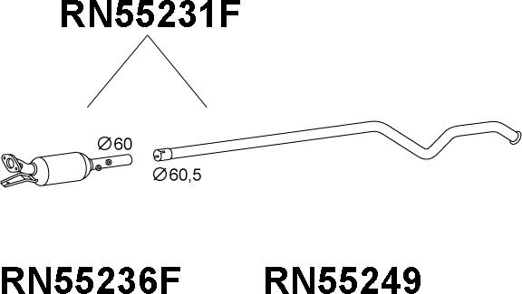 Veneporte RN55231F - Nosēdumu / Daļiņu filtrs, Izplūdes gāzu sistēma ps1.lv