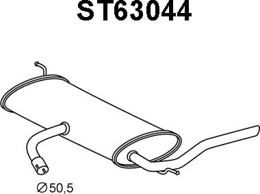 Veneporte ST63044 - Izplūdes gāzu trokšņa slāpētājs (pēdējais) ps1.lv