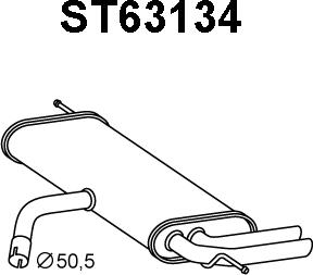 Veneporte ST63134 - Izplūdes gāzu trokšņa slāpētājs (pēdējais) ps1.lv