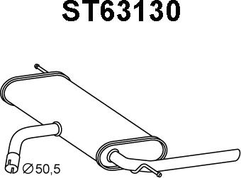 Veneporte ST63130 - Izplūdes gāzu trokšņa slāpētājs (pēdējais) ps1.lv