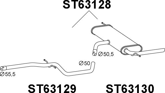 Veneporte ST63128 - Izplūdes gāzu trokšņa slāpētājs (pēdējais) ps1.lv