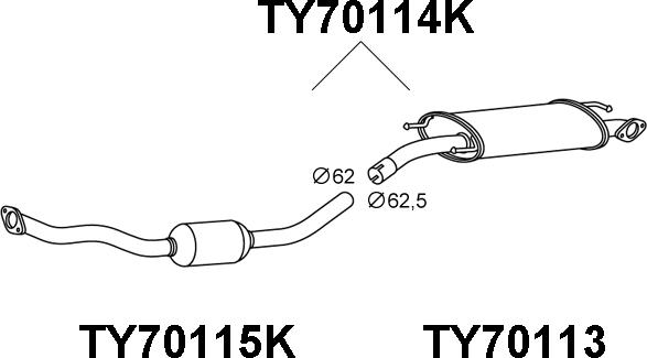 Veneporte TY70114K - Katalizators ps1.lv