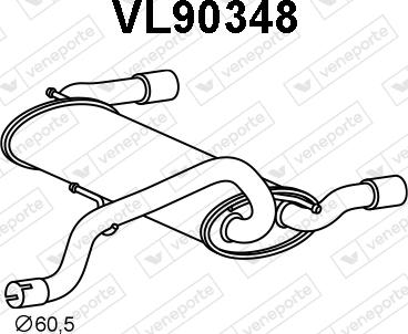 Veneporte VL90348 - Izplūdes gāzu trokšņa slāpētājs (pēdējais) ps1.lv