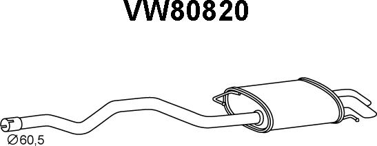 Veneporte VW80820 - Izplūdes gāzu trokšņa slāpētājs (pēdējais) ps1.lv