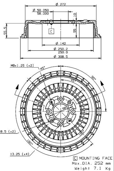 Villar 627.0067 - Bremžu trumulis ps1.lv