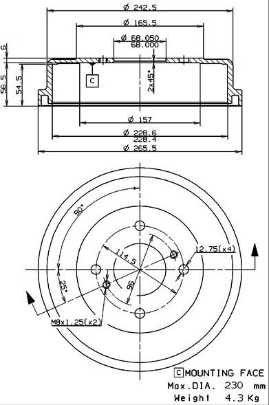 Villar 627.0261 - Bremžu trumulis ps1.lv