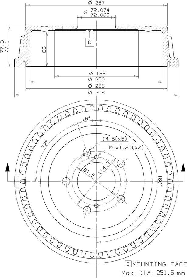 Villar 627.0263 - Bremžu trumulis ps1.lv