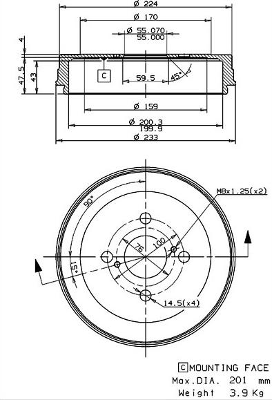 Villar 627.0267 - Bremžu trumulis ps1.lv