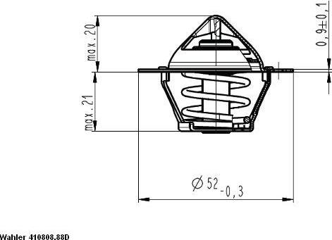 WAHLER 41080888D - Termostats, Dzesēšanas šķidrums ps1.lv